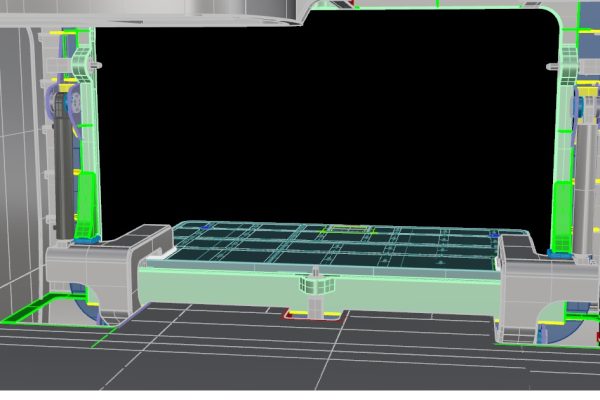 Modello 3D di un portellone laterale